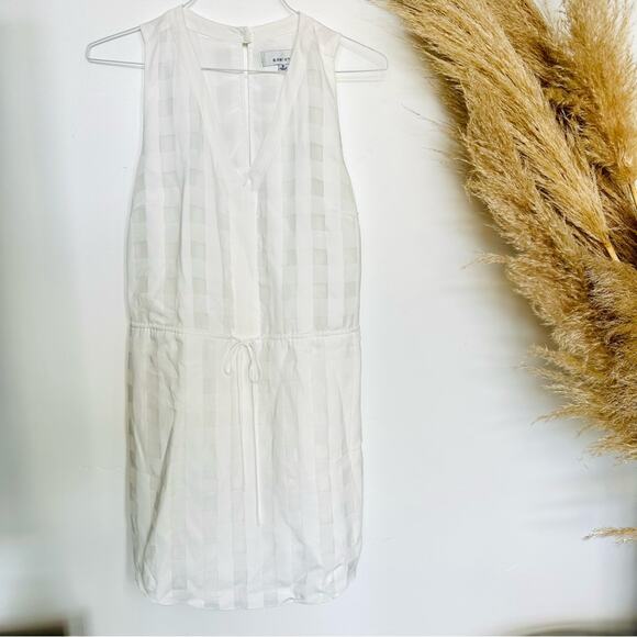 ANTHROPOLOGIE ADELYN RAE White Checkered Tie Waist Tank Top Tunic Mini Dress M - Picture 7 of 13